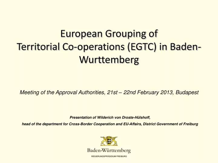 european grouping of territorial co operations egtc in baden wurttemberg