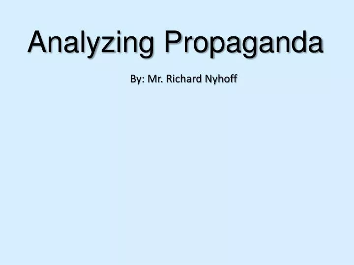 analyzing propaganda