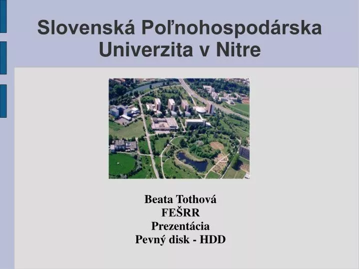 slovensk po nohospod rska univerzita v nitre