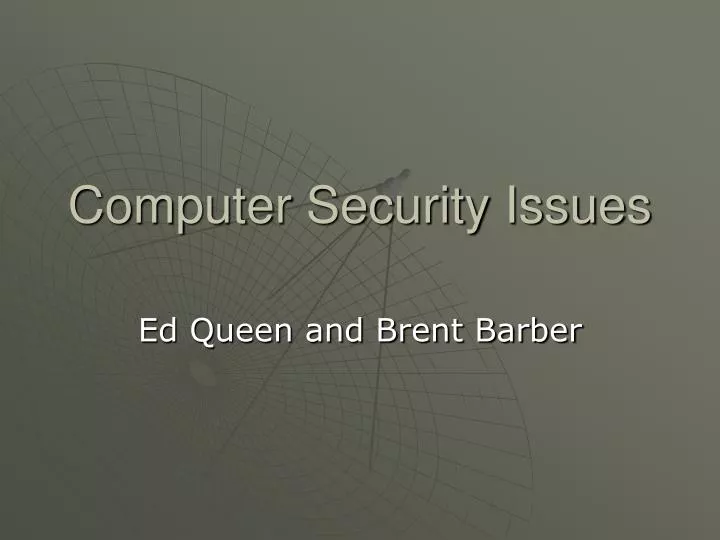 computer security issues