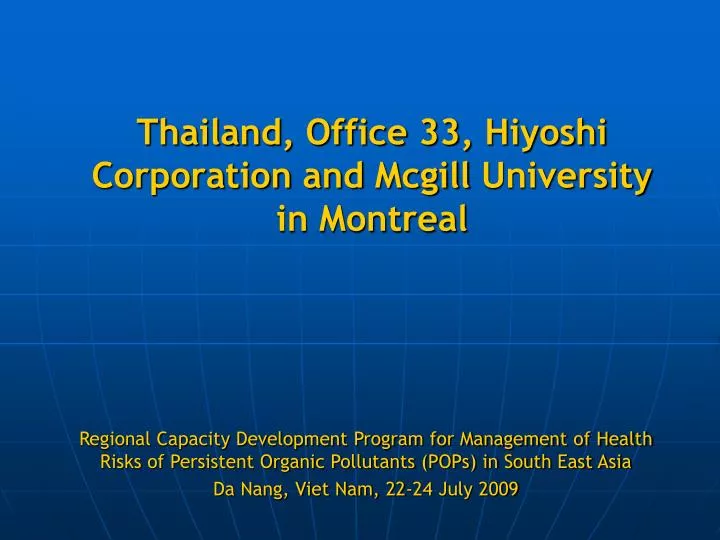 thailand office 33 hiyoshi corporation and mcgill university in montreal
