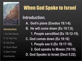 when god spoke to israel