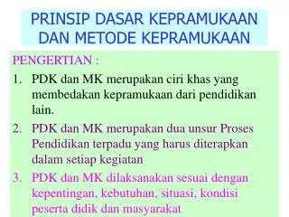 prinsip dasar kepramukaan dan metode kepramukaan