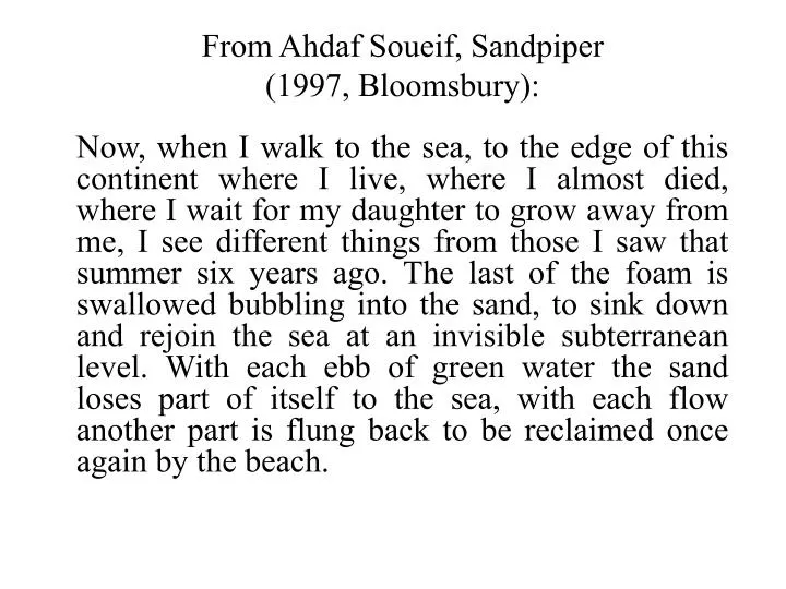 from ahdaf soueif sandpiper 1997 bloomsbury