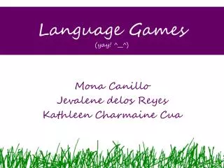 Language Games (yay! ^__^)