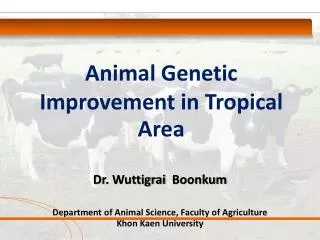 Animal Genetic Improvement in Tropical Area