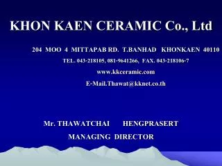 KHON KAEN CERAMIC Co., Ltd