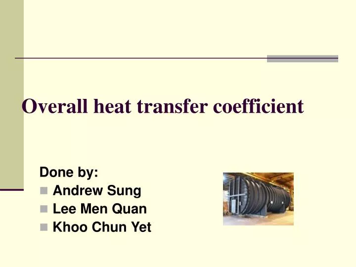 overall heat transfer coefficient