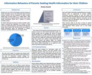 Information Behaviors of Parents Seeking Health Information for their Children