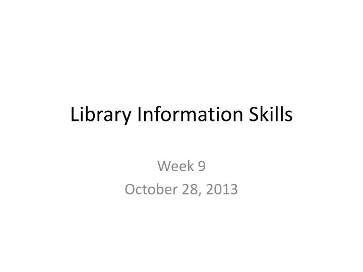 library information skills