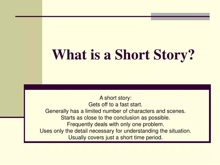 what is a short story