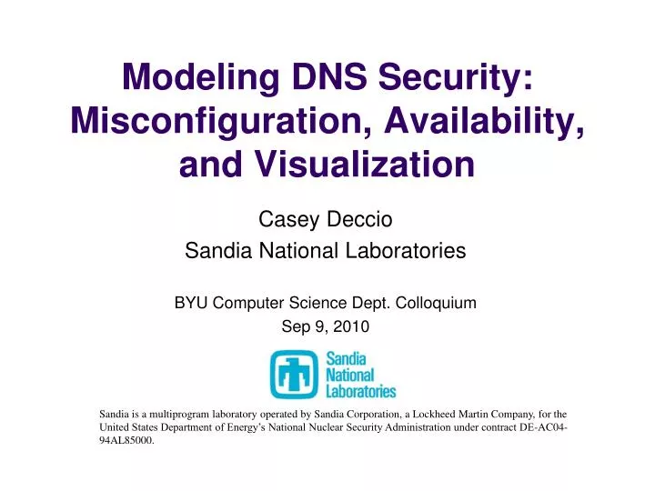 modeling dns security misconfiguration availability and visualization
