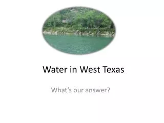 Water in West Texas
