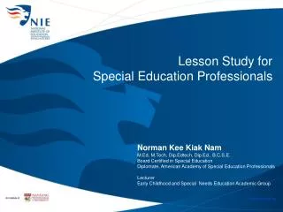 Lesson Study for Special Education Professionals