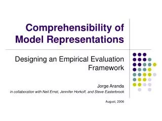 Comprehensibility of Model Representations