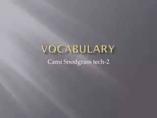 Vocabulary