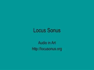 Locus Sonus