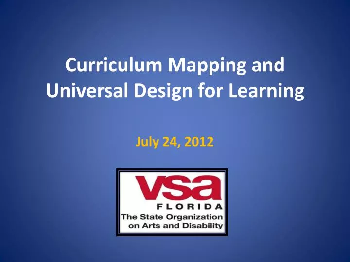 curriculum mapping and universal design for learning