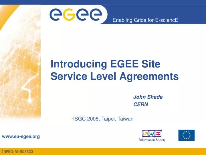 introducing egee site service level agreements