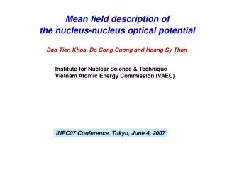 Mean field description of the nucleus-nucleus optical potential