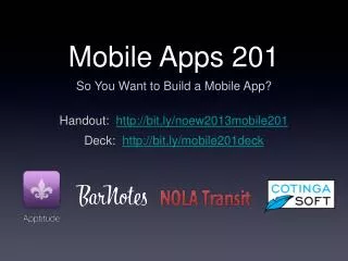 Mobile Apps 201