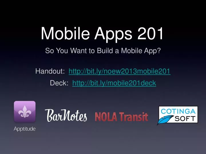 mobile apps 201