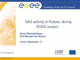 NA3 activity in Russia during EGEE project