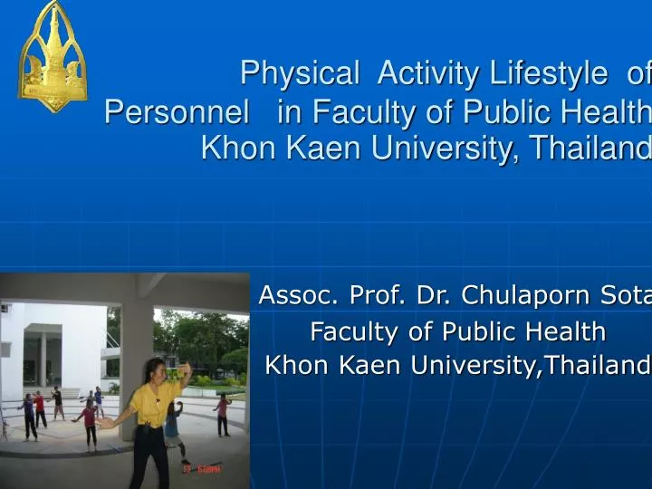 physical activity lifestyle of personnel in faculty of public health khon kaen university thailand