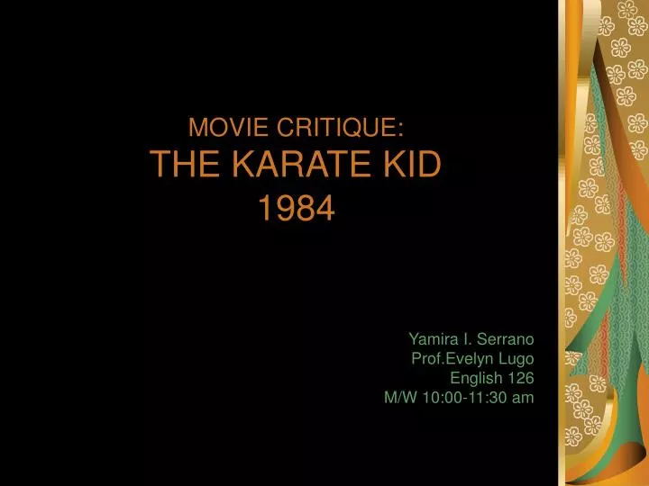 movie critique the karate kid 1984
