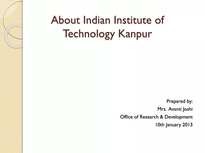 about indian institute of technology kanpur