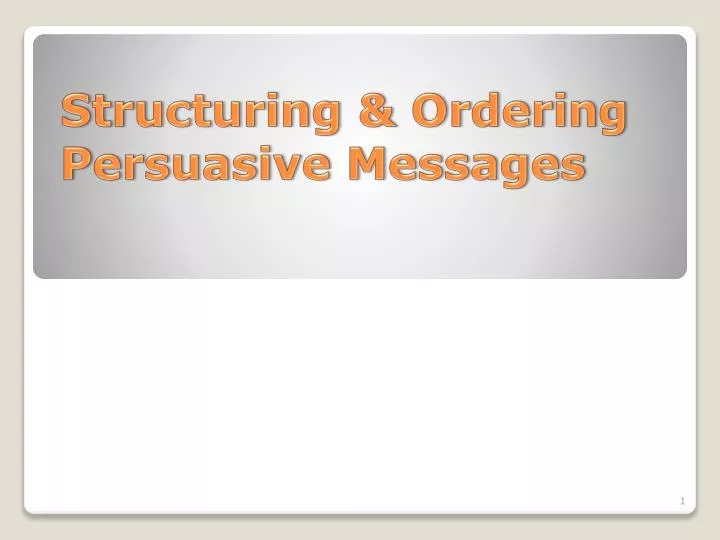 structuring ordering persuasive messages