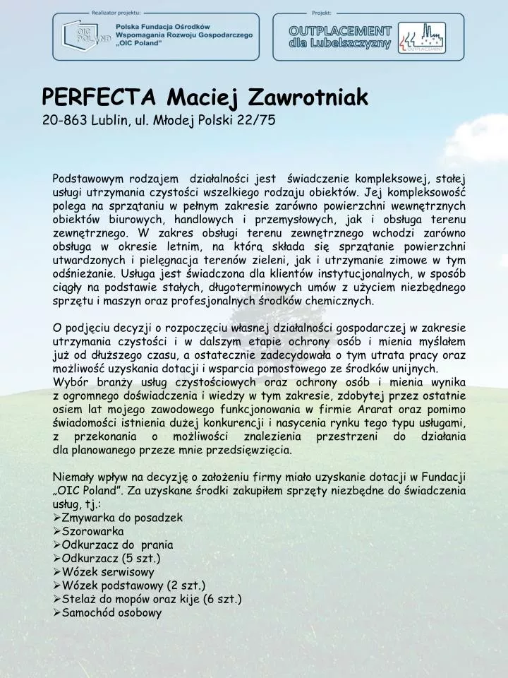 perfecta maciej zawrotniak 20 863 lublin ul m odej polski 22 75