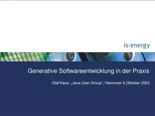 generative softwareentwicklung in der praxis