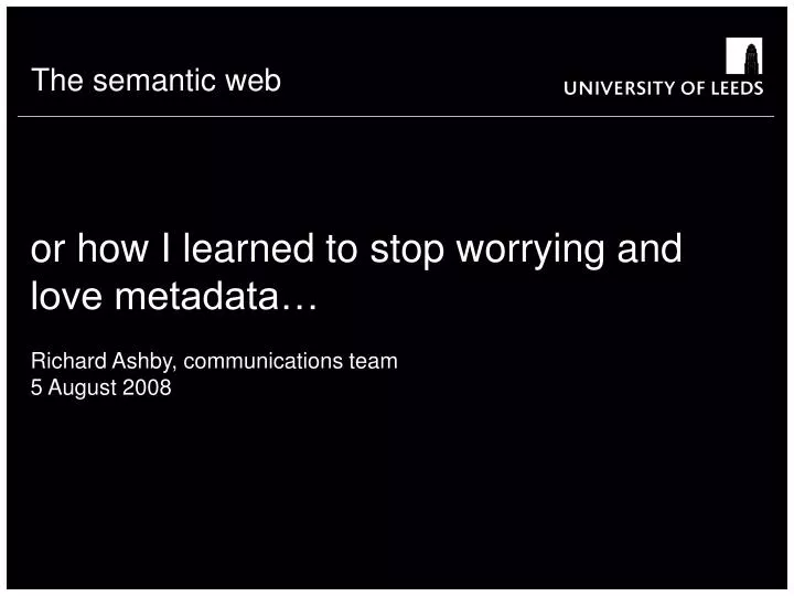 or how i learned to stop worrying and love metadata