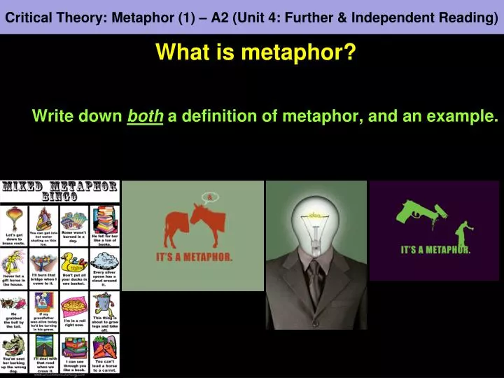 critical theory metaphor 1 a2 unit 4 further independent reading