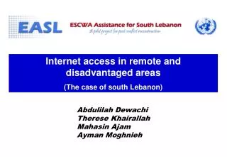 Internet access in remote and disadvantaged areas (The case of south Lebanon)