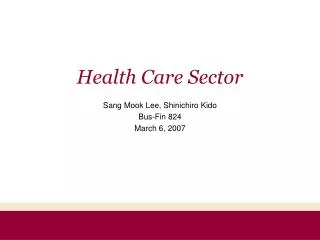 Health Care Sector