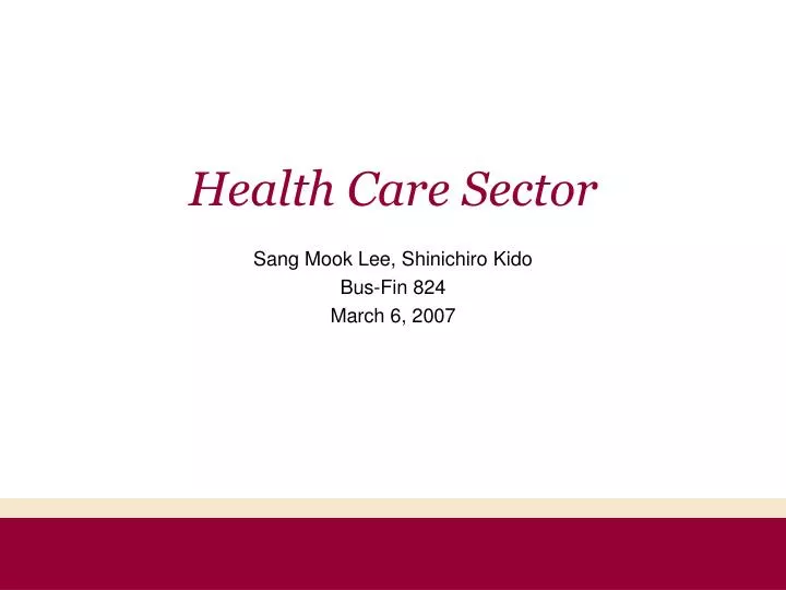health care sector