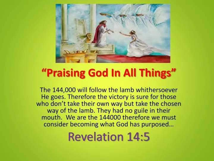 praising god in all things
