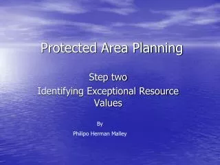 Protected Area Planning
