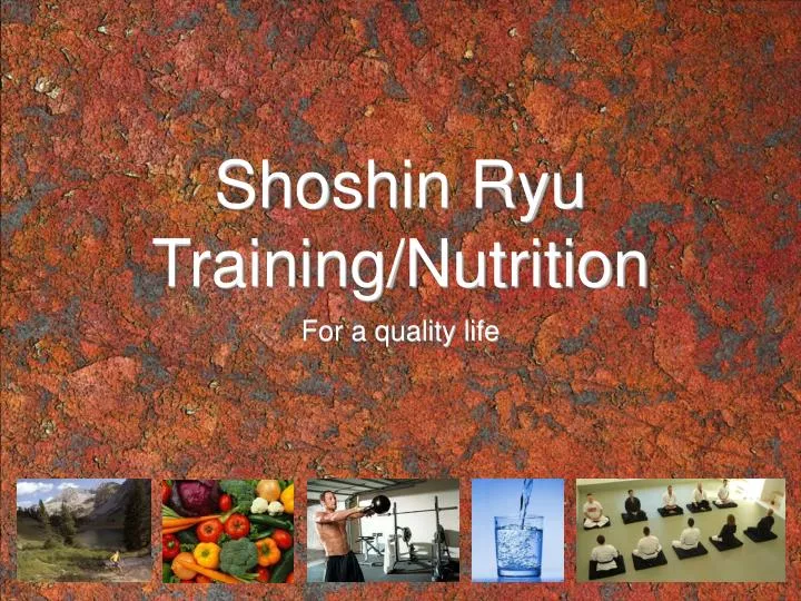 shoshin ryu training nutrition