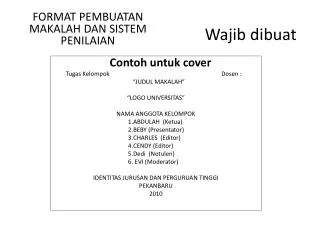 wajib dibuat