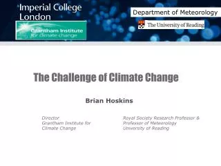 The Challenge of Climate Change