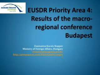 EUSDR Priority Area 4: Results of the macro-regional conference Budapest