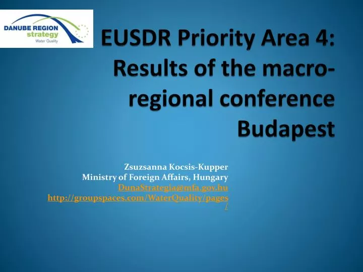 eusdr priority area 4 results of the macro regional conference budapest