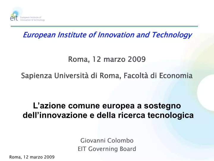 giovanni colombo eit governing board