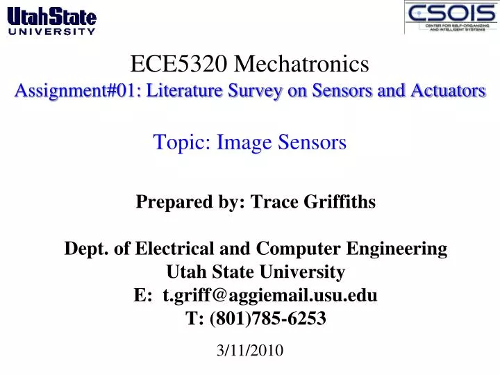 ece5320 mechatronics assignment 01 literature survey on sensors and actuators topic image sensors