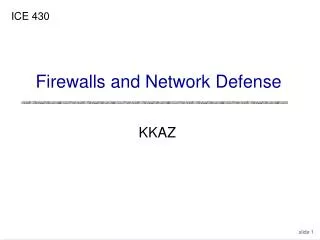Firewalls and Network Defense