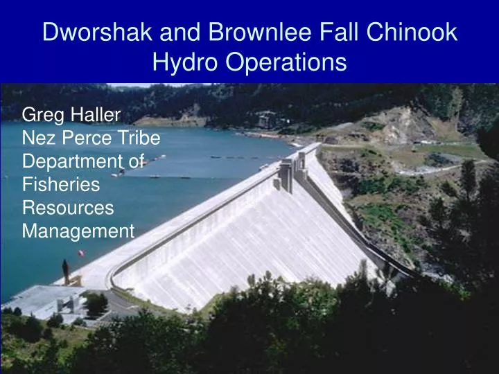 dworshak and brownlee fall chinook hydro operations
