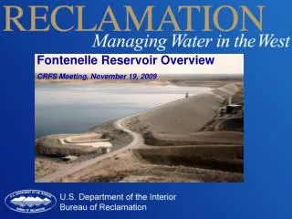 Fontenelle Reservoir Overview CRFS Meeting, November 19, 2009
